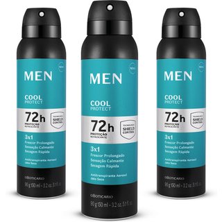 Combo Desodorante Aerosol Men Cool Protect 90g/150ml (3 itens)