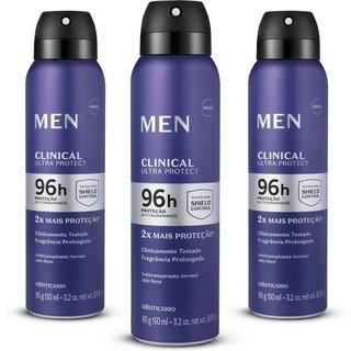 Combo Desodorante Aerosol Men Clinical Ultra Protect (3 itens)