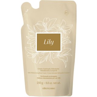 Refil Creme Acetinado Hidratante Desodorante Corporal Lily 250g