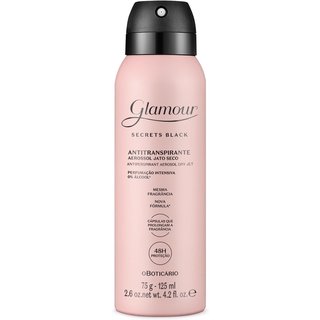 Desodorante Antitranspirante Aerossol Glamour Secrets Black 75g/125ml