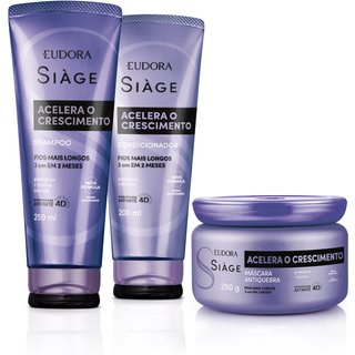 Combo Siàge Acelera o Crescimento: Shampoo 250ml + Máscara Capilar 250g + Condicionador 200ml