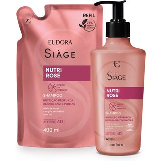 Combo Siàge Nutri Rose: Shampoo 400ml + Refil 400ml