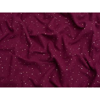 Minerva Core Range Foil Cotton Double Gauze Fabric Bordeaux