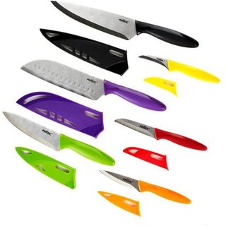 Conjunto de 6 Facas em Aço Inox com Capa Colorida Zyliss