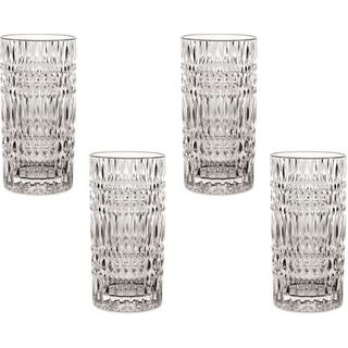 4 Copos Altos Ethno em Vidro Cristal 434ml Nachtmann