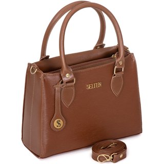 Bolsa Lateral Feminina Com Alça Transversal e Removível Selten Marrom