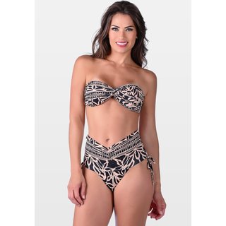 Biquíni Summer Soul Tomara que Caia Bojo Meia Taça Hot Pants Com Amarração Estampado Preto