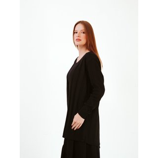 Sobretudo La Cor Tricot Canelado Preto
