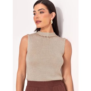 Blusa Em Tricô Quintess Bege