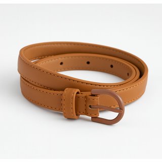 Cinto Feminino Casual Elegante Moda Fino Cintura Alta Star Shop Caramelo