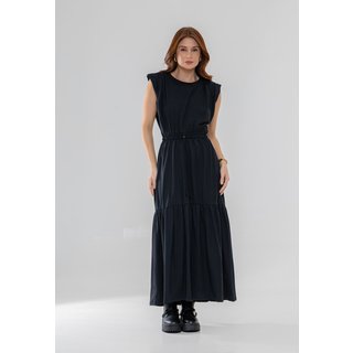 Vestido Aura Eduarda Malha Lisa Preto