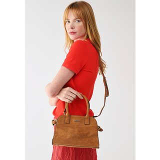 Bolsa Feminina Santa Lolla Média Logo Metal Caramelo