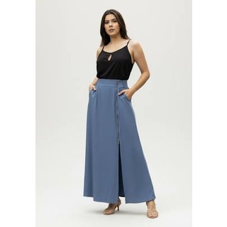 Saia Cabanafree Midi com Zíper Blue