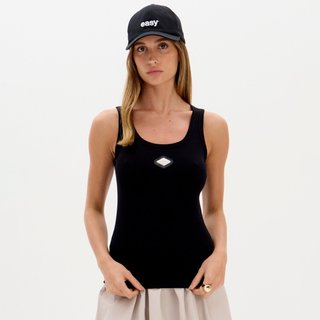 Regata Easy Lança Perfume Canelada Placa Ou26 Preto Feminino