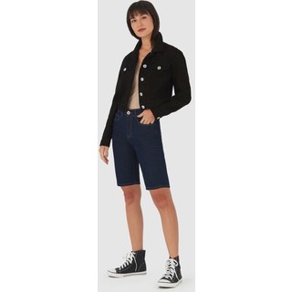 Bermuda Feminina Ciclista Em Jeans Com Elastano