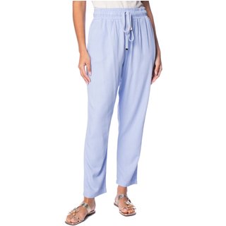 Calça Feminina Biamar Reta Cós Elástico Cordão Azul