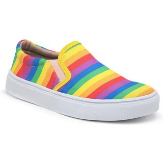 Sneaker Slip On Feminino Tênis Casual Versátil Sola Alta Flat Emborrachada Confortável Leve Colorido