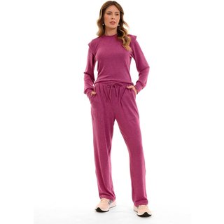 Conjunto Blusa e Calça Lãzinha Fúcsia - Roxo