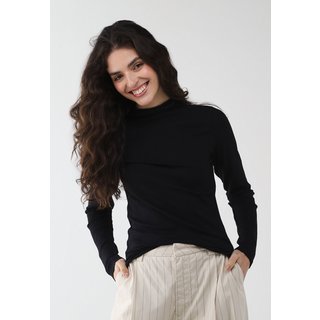 Blusa Feminina Lez a Lez Malha Canelada Sevilha Preta