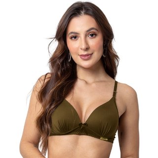 Sutiã Poliamida Gabi Lingerie Com Bojo Confort Básico Liso Reforçado Castanho