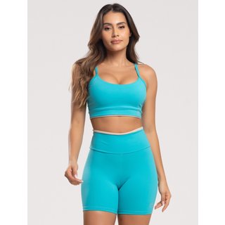 Conjunto Fit One Element Poliamida Short e Top com bojo removível Tiffany