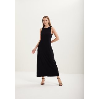 Vestido Chá Sem Mangas Em Malha Canelada