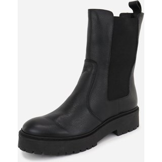 Bota Maria Paua Store Coturno Chelsea Feminina Couro Cano Médio Conforto Preto