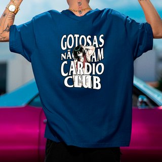 Camiseta Oversized Navit Cardio Gostosa Academia Azul Marinho