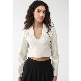 Blusa Cropped My Favorite Things Reta Recorte Busto Off-White
