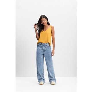 Blusa Feminina Regata Creponada Essendi Amarelo Médio Amarelo