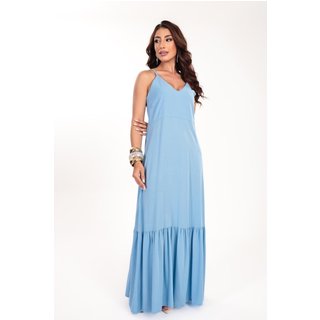 Vestido longo Ícone Fashion Verano cor Baby Blue