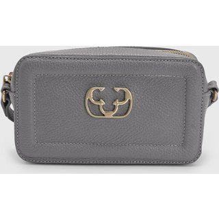 Bolsa Feminina Capodarte Pequena Logo Dourado Cinza