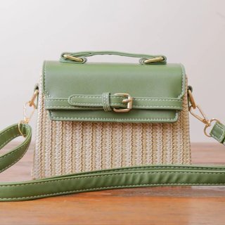 BOLSA DE PRAIA PALHA ESTRUTURADA C/ ALÇA DE OMBRO - JAMAICA - Verde - MELLOW BRAZIL