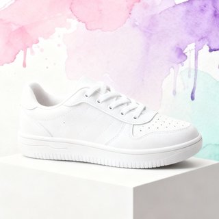 Tênis Feminino Sneakers Retrô Women Chunky Liso Confortável Branco