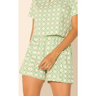 Short Vanibele Linho Estampado