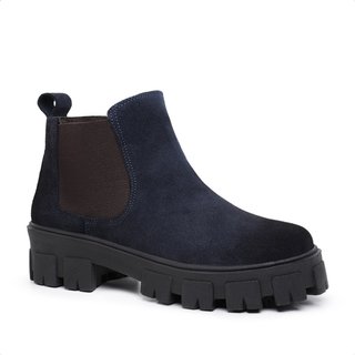 Bota Chelsea Feminina Malbork Azul com Solado Tratorado 24788FNAZ