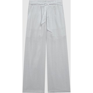 Calça Wide Leg Feminina Faixa Na Cintura Em Laise