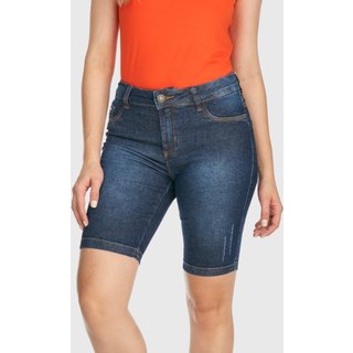 Bermuda Jeans HNO Jeans Ciclista Hot Pants Com Elastano Azul
