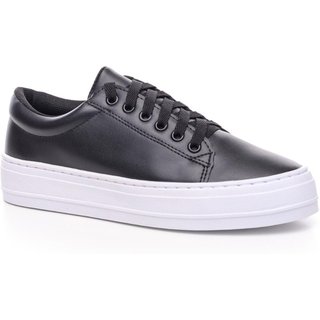 Tênis Feminino Clássico Casual Branco 33 Preto