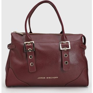 Bolsa Grande Feminina Jorge Bischoff Estruturada Vinho