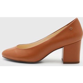 Scarpin Baixo Feminino Capodarte Salto Bloco Ponta Arredondada Caramelo