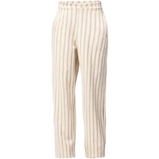 Calça Feminina Giraffe Reta Listras Bege Claro