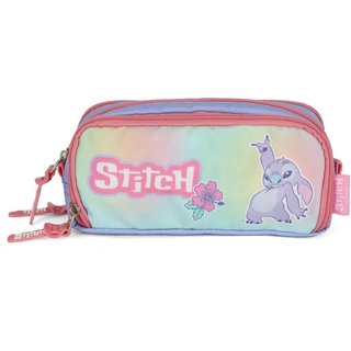 Infantil - Estojo Triplo Médio Stitch Disney Rosa
