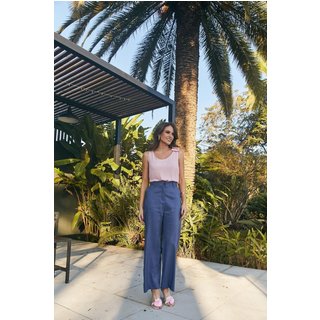 Blusa Regata Farfalle Rosa Claro