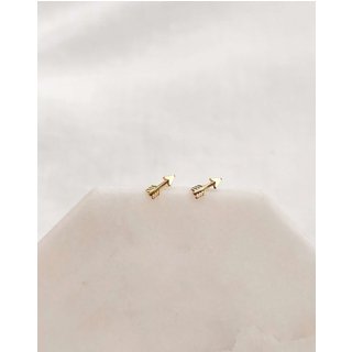 Brinco Mini Flecha Banho Ouro