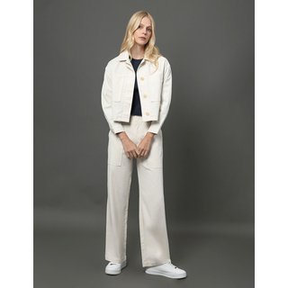 Calça Feminina Linho Texturizado Calvin Klein - Off White Calvin Klein Jeans