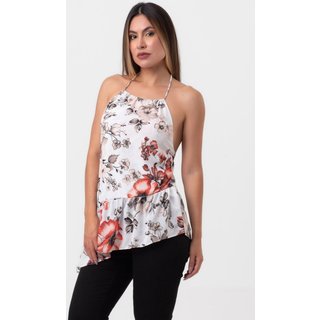 Blusa ponta frente única gérberas pequiá