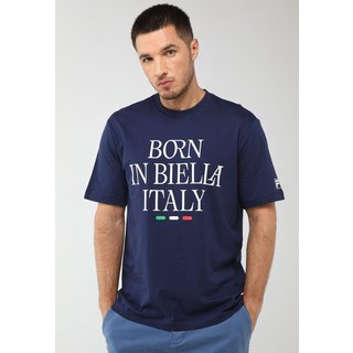 Camiseta Masculina Fila Comfort Born In Biella Azul Marinho
