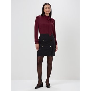 Blusa Manga Longa Gola Laço Bordô Tamires
