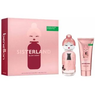 Kit Sisterland Blush Cherry Perfume Edp 80ml + Body Lotion 75ml Benetton United Colors Feminino Rosa